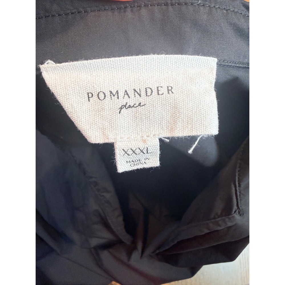 Pomander Place Tuckernuck Collared Boxy‎ Oversized Blouse Black Size XXXL 3X - Picture 3 of 7